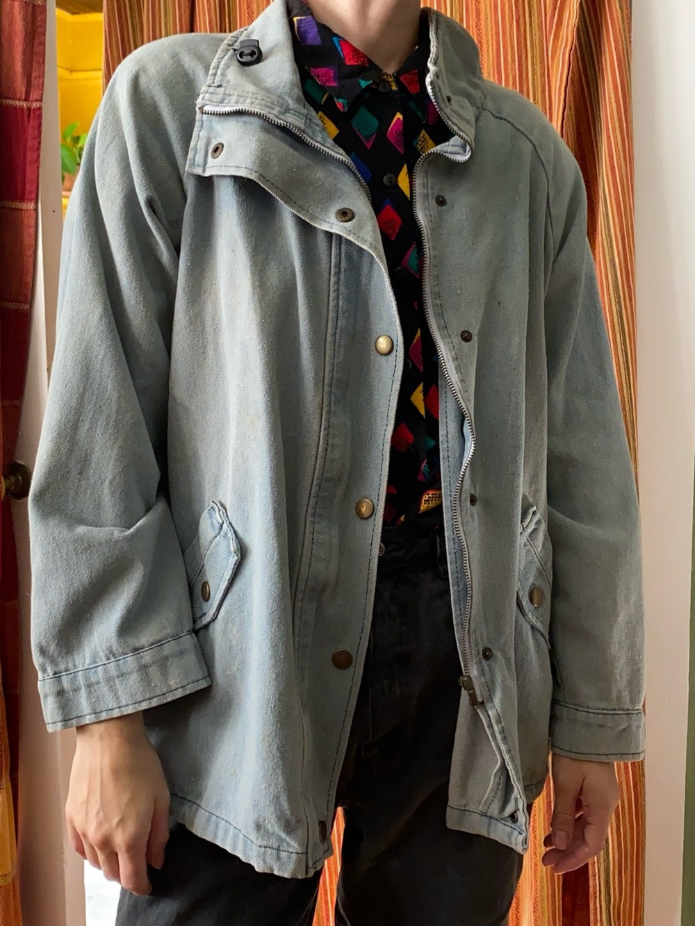 Light Blue Denim Overshirt Jacket - Casual Men's Coat